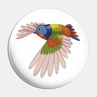 Flying Painted Bunting Pin