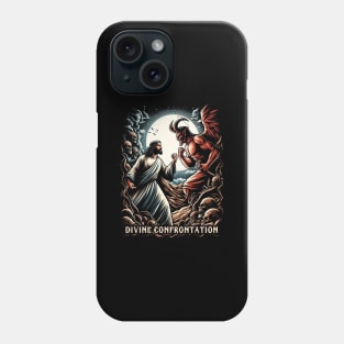 Divine Confrontation, Jesus spiritual battle and victory over temptation Phone Case