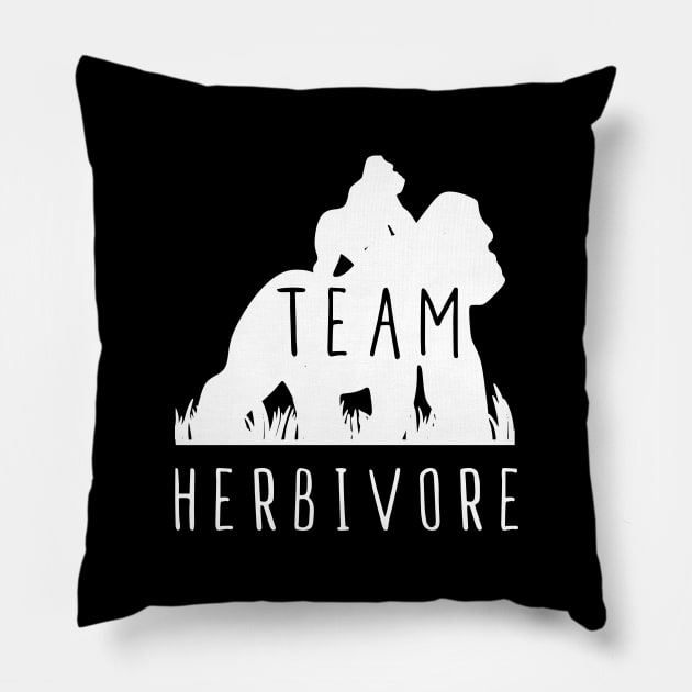 Team Herbivore Gorilla Vegan T-Shirt, Gift Tee For animal lover, Vegetarian Women and Men Pillow by junghc1