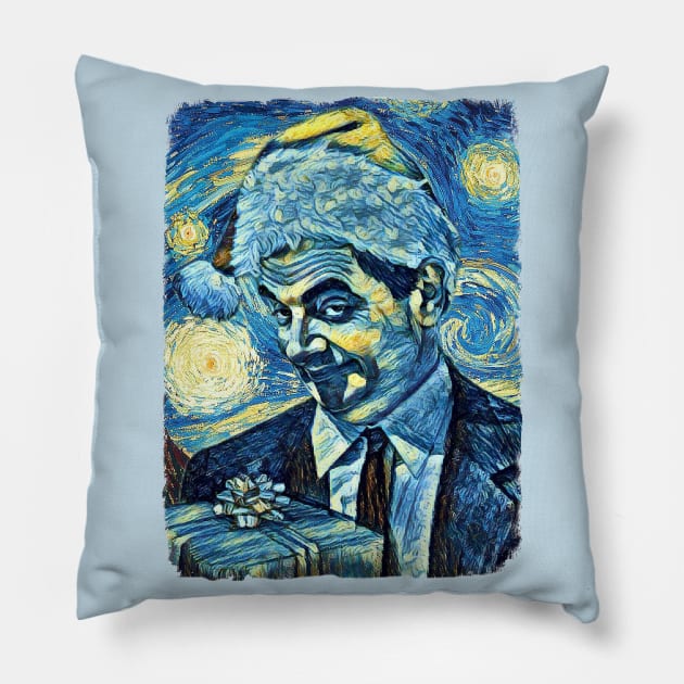 Mr Bean Van Gogh style Pillow by todos