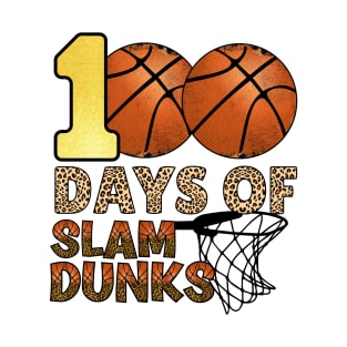 100th Days Of Slam Dunks Basketball Gift T-Shirt