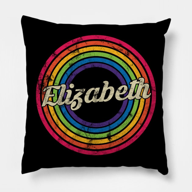 Elizabeth - Retro Rainbow Faded-Style Pillow by MaydenArt