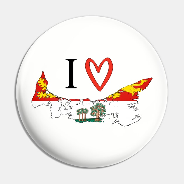 I love Prince Edward Island with Flag Pin by onepony