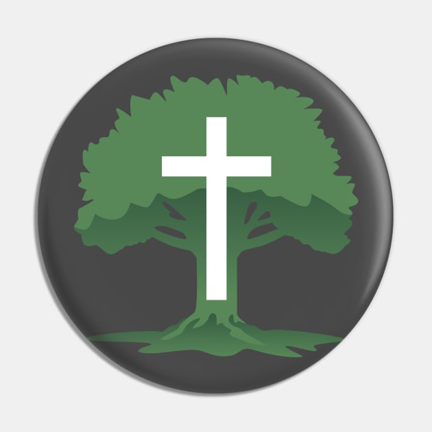 Christian Cross with Tree of Life Pin by hobrath