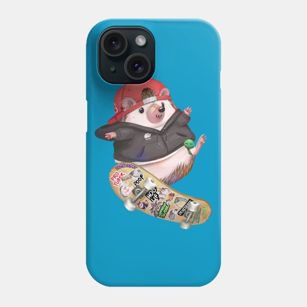 Skater Hedgehog Phone Case by PamelooArt