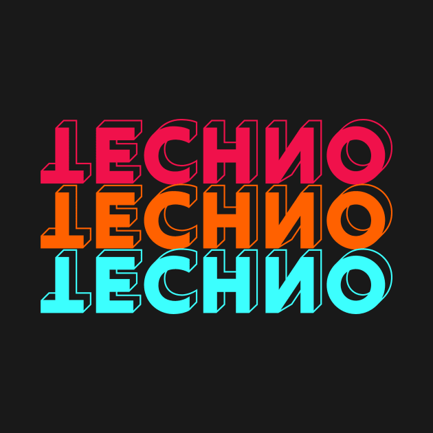 Techno Techno Techno Inverted Typography by Gregorous Design