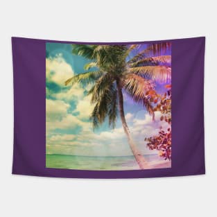 Prismatic Palm Tree on Isla Saona, Dominican Republic Tapestry