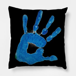 blue hand Pillow