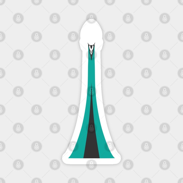 Rocket takeoff (teal) Magnet by helengarvey