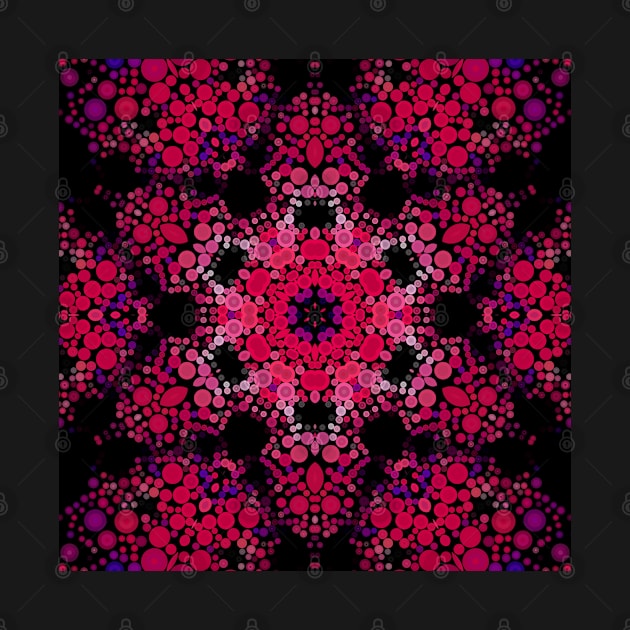 Dot Mandala Flower Pink and Purple by WormholeOrbital