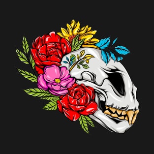 Monsters  Skull with Flowers T-Shirt