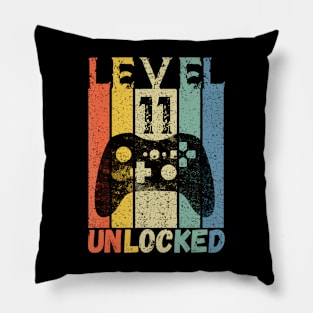 Level 11 Unlocked Birthday  Gamer  Boys Video Game Pillow