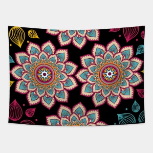 Colorful Lotus Flower Mandala Art Pattern | Floral Mandala Designs | Gift for Women | Gift for Men T-Shirt Tapestry