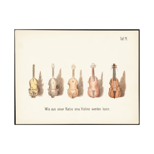 Antique Print: Evolution of Cat to Violin T-Shirt