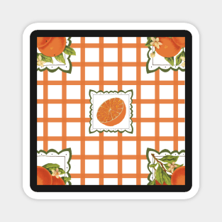 Orange Gingham Magnet