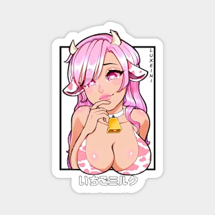 Strawberry Milk Cow Girl Magnet