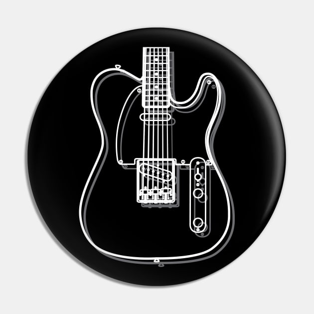 T-Style Electric Guitar Body Outline Dark Theme Pin by nightsworthy