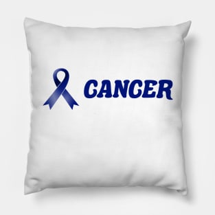 Colon Cancer Dark Blue Ribbon Fighting Pillow