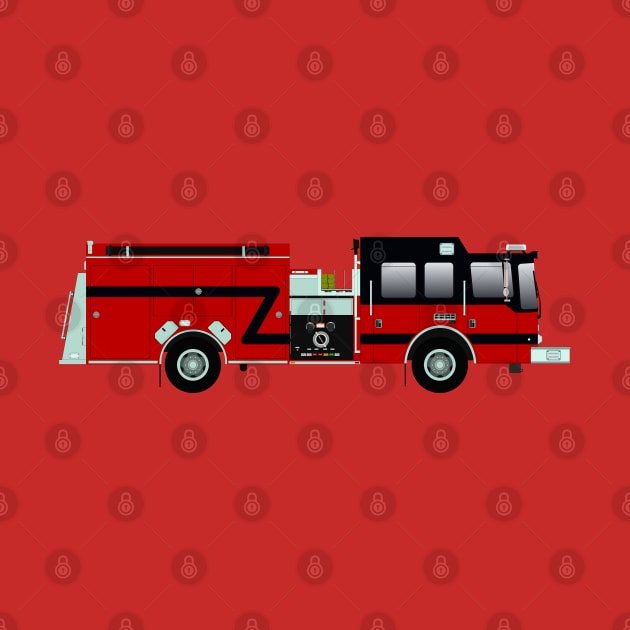 Red with Black Fire Engine by BassFishin