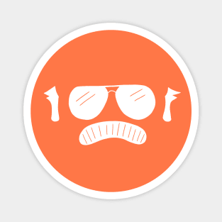 orange baldstache logo Magnet