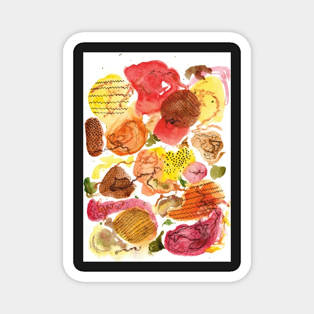 Autumnal Abstract Magnet by Colzo Art