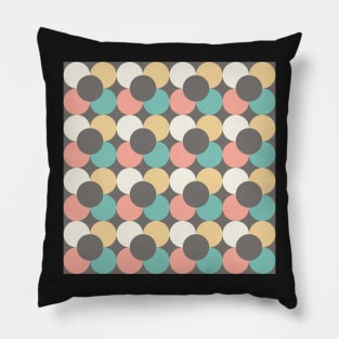 Mid Mod Flowers Grey & Pink Pillow