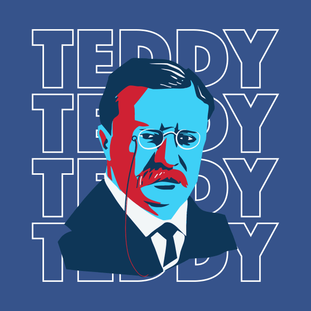 Fun Pop Art President Teddy Roosevelt Portrait by Now Boarding