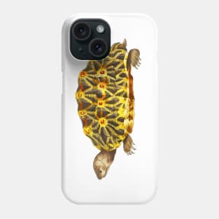 Yellow turtle in colorful vintage design Phone Case