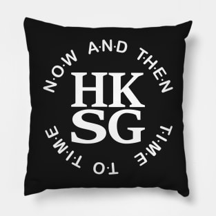 Hong Kong and Singapore (BW) Pillow