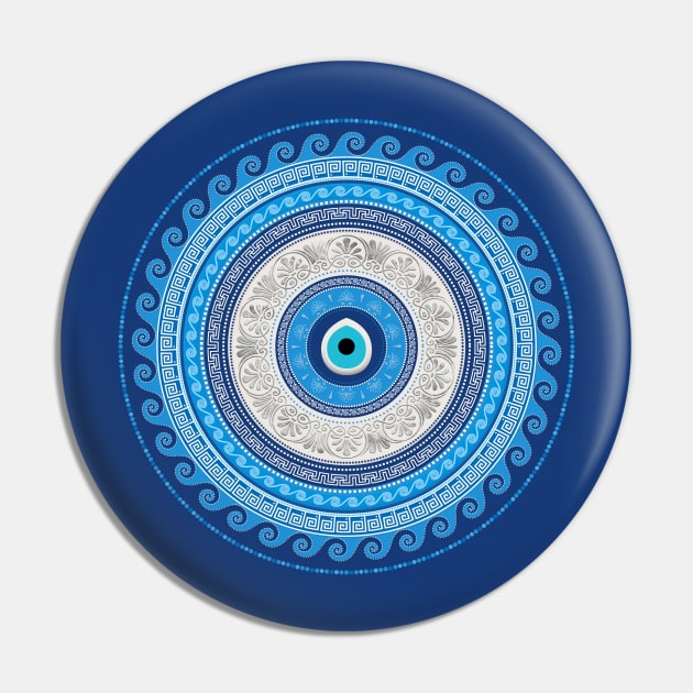 Greek Mati Mataki - Matiasma Evil Eye ornament Pin by Nartissima