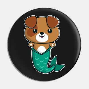 Cute Kawaii Puppy Mermaid Dog Lover Gift Girls Women print Pin