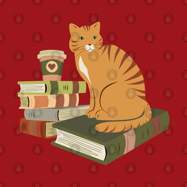 Cats, books, and coffee by LittleAna