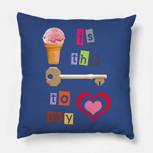 Ice Cream is the Key to My Heart Pillow by evisionarts