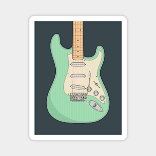 Surf Green Strat Guitar Magnet