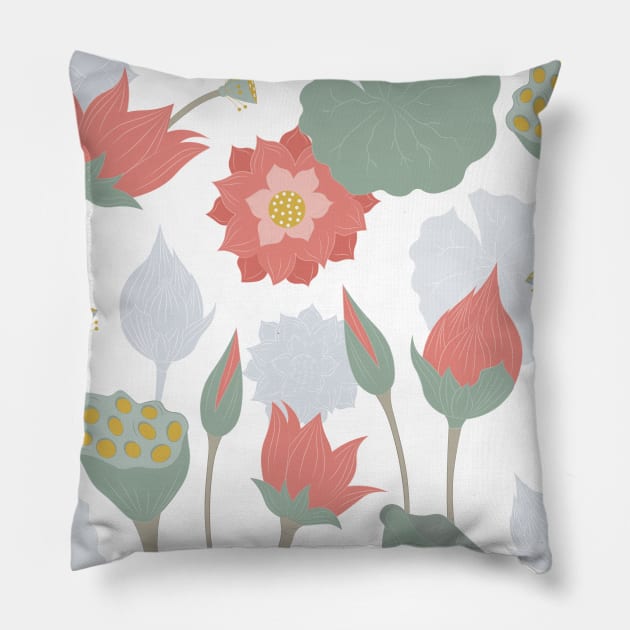 Luxury Red Lotus Pillow by novaya