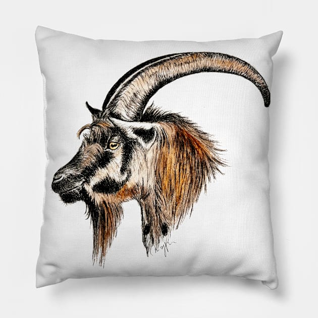 Petit bouc Pillow by zelmifineart