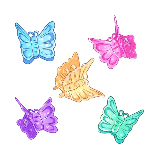 90s Nostalgia Series: butterfly clips by paintdust