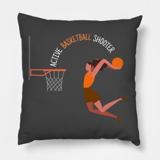 Active Basketball Shooter Girl Pillow