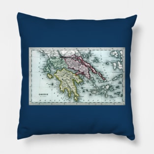 1835 Map of Greece Pillow