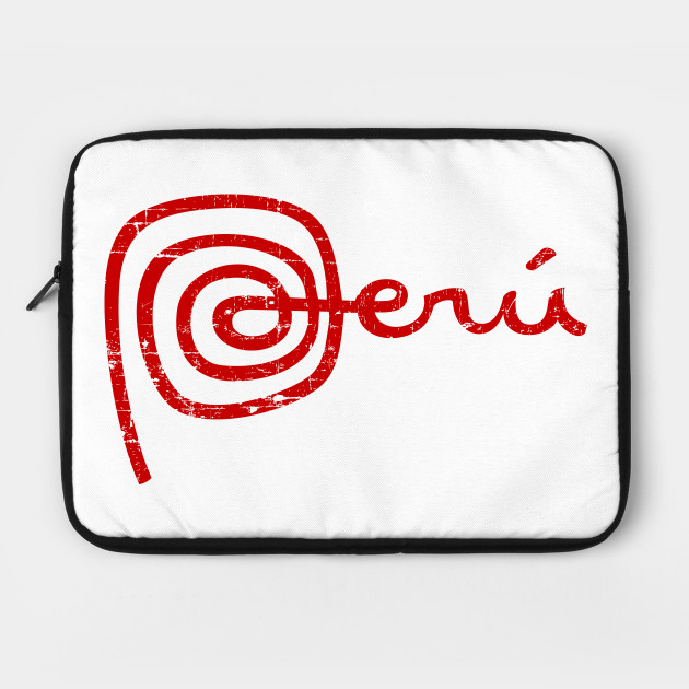 Peru Logo Marca Peru Distressed Peru Laptop Case Teepublic