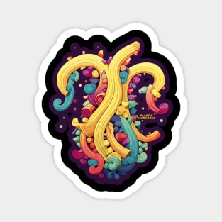 Plastic Macaroni Boho Trippy Hippy Shells Magnet