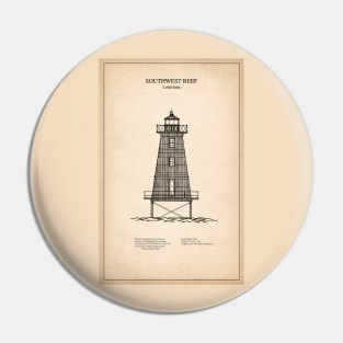 Southwest Reef Lighthouse - Louisiana - SD Pin