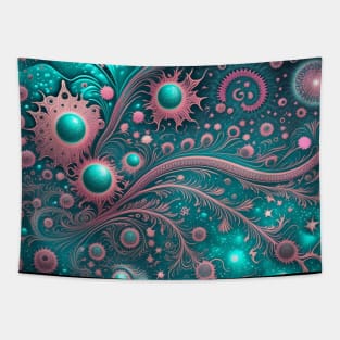 Other Worldly Designs- nebulas, stars, galaxies, planets with feathers Tapestry