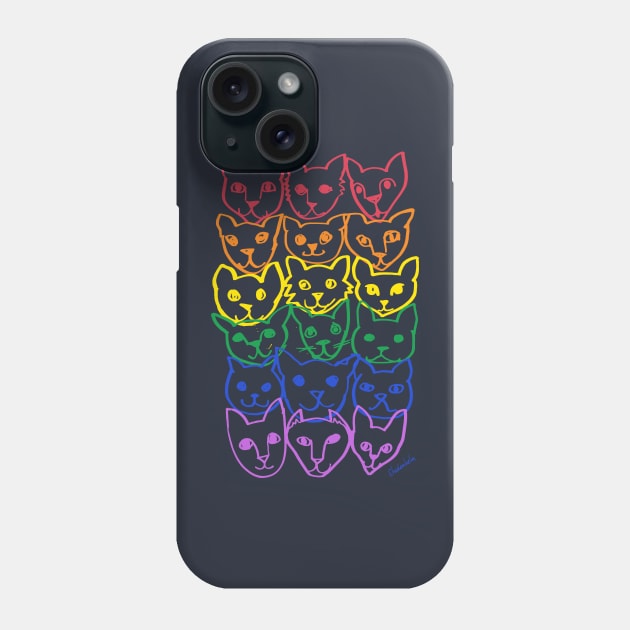 Rainbow cats Phone Case by BigBridgeStudios