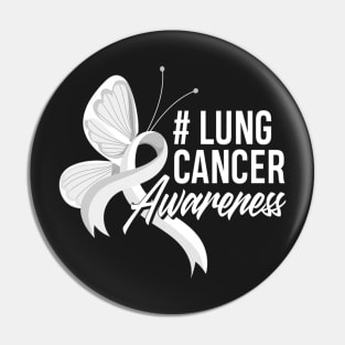 Awesome White Ribbon Support Lung Cancer Awareness Pin