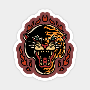 panther and tiger tattoo oldschool Magnet