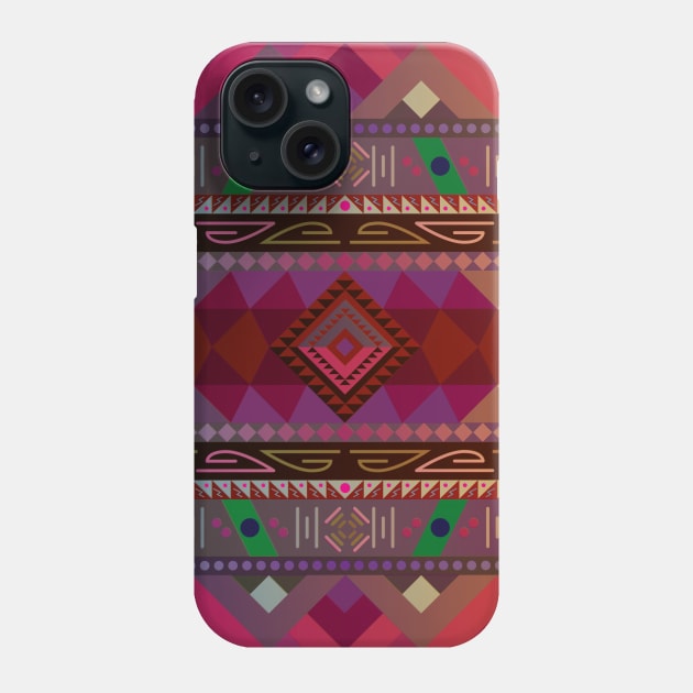 vintage and warm mix native american parrtern design Phone Case by JDP Designs