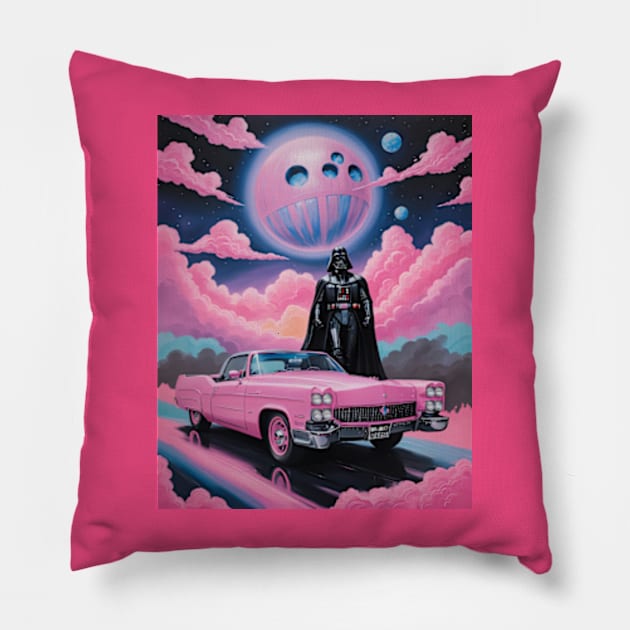 Pink Cadillac Pillow by Rogue Clone