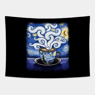 Cappuccino lover starry night Van Gogh Tapestry
