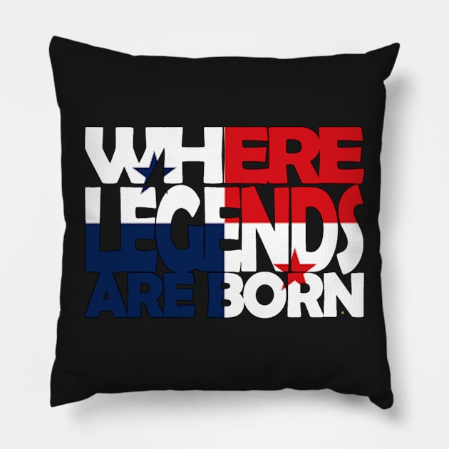 Panama Flag - Where Legend Are Born - Panamanian - Soca Mode Pillow by Soca-Mode